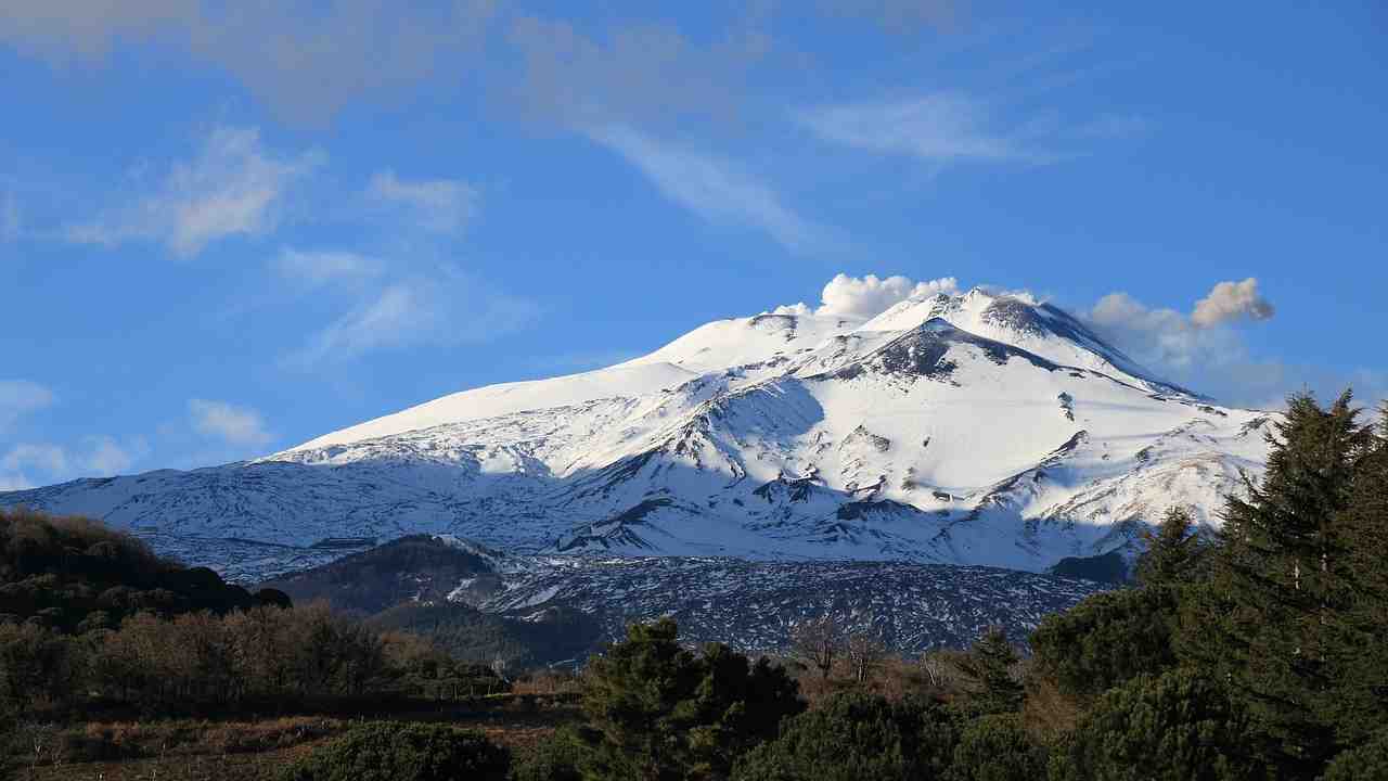 Etna ricoperto di neve