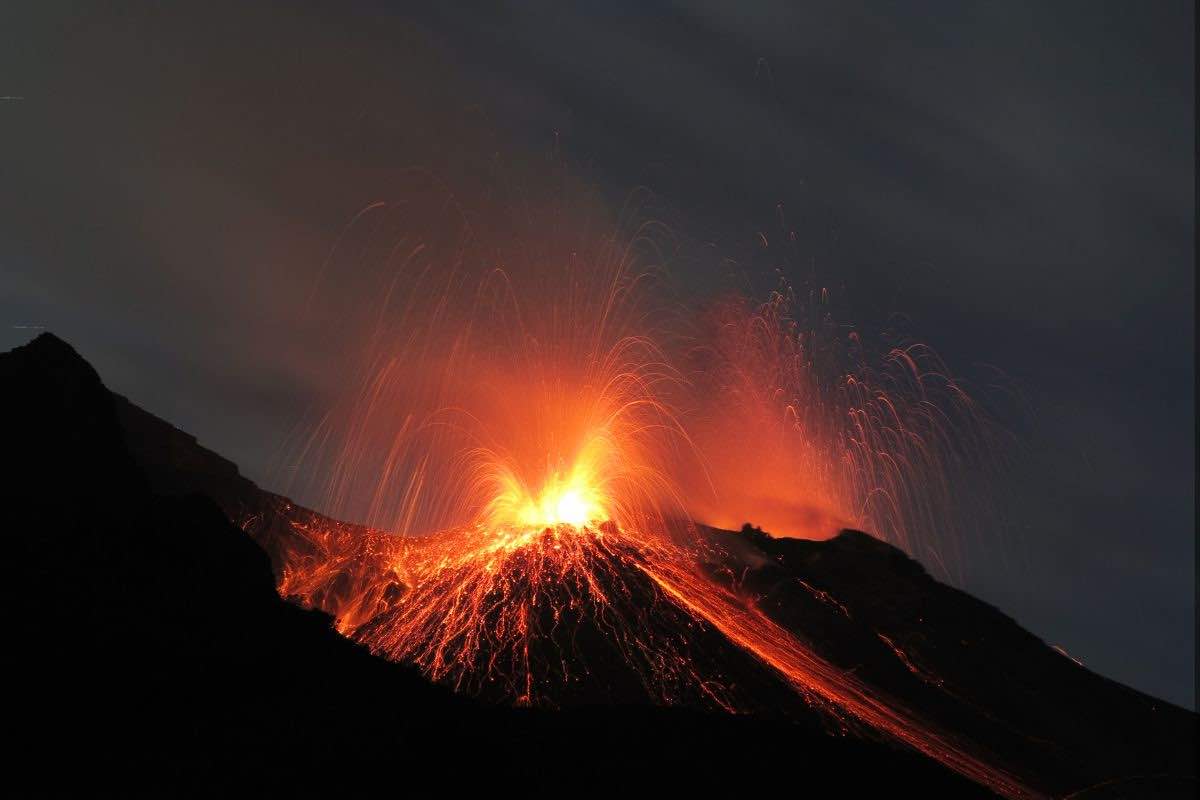 paura per un vulcano