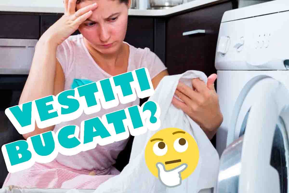 indumenti bucati lavatrice