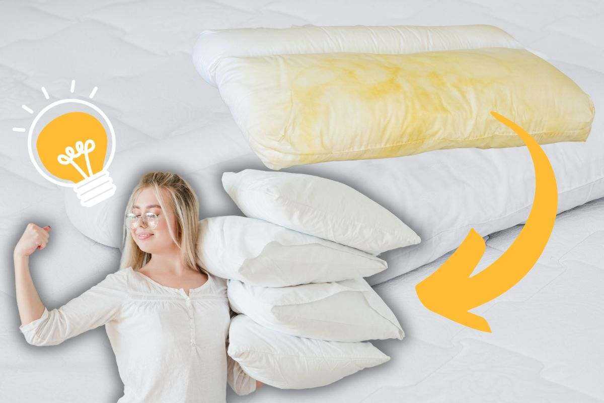 ¿El sudor volvió amarillas las almohadas?  Haz esto y volverán como nuevos.