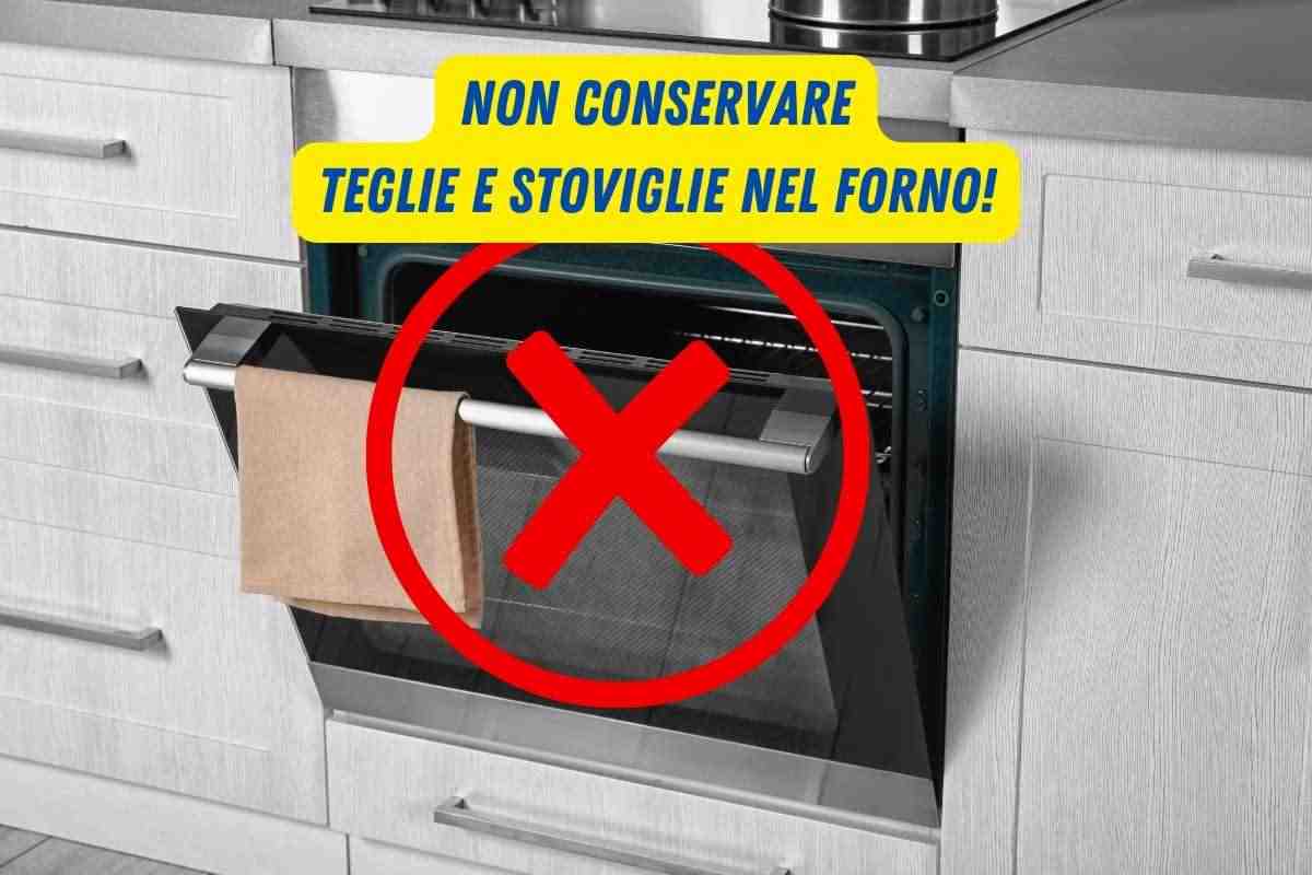 non riporre nulla nel forno