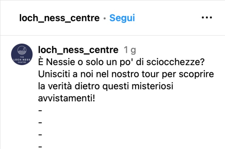 Mostro di Loch Ness, le foto dell’account Instagram del lago