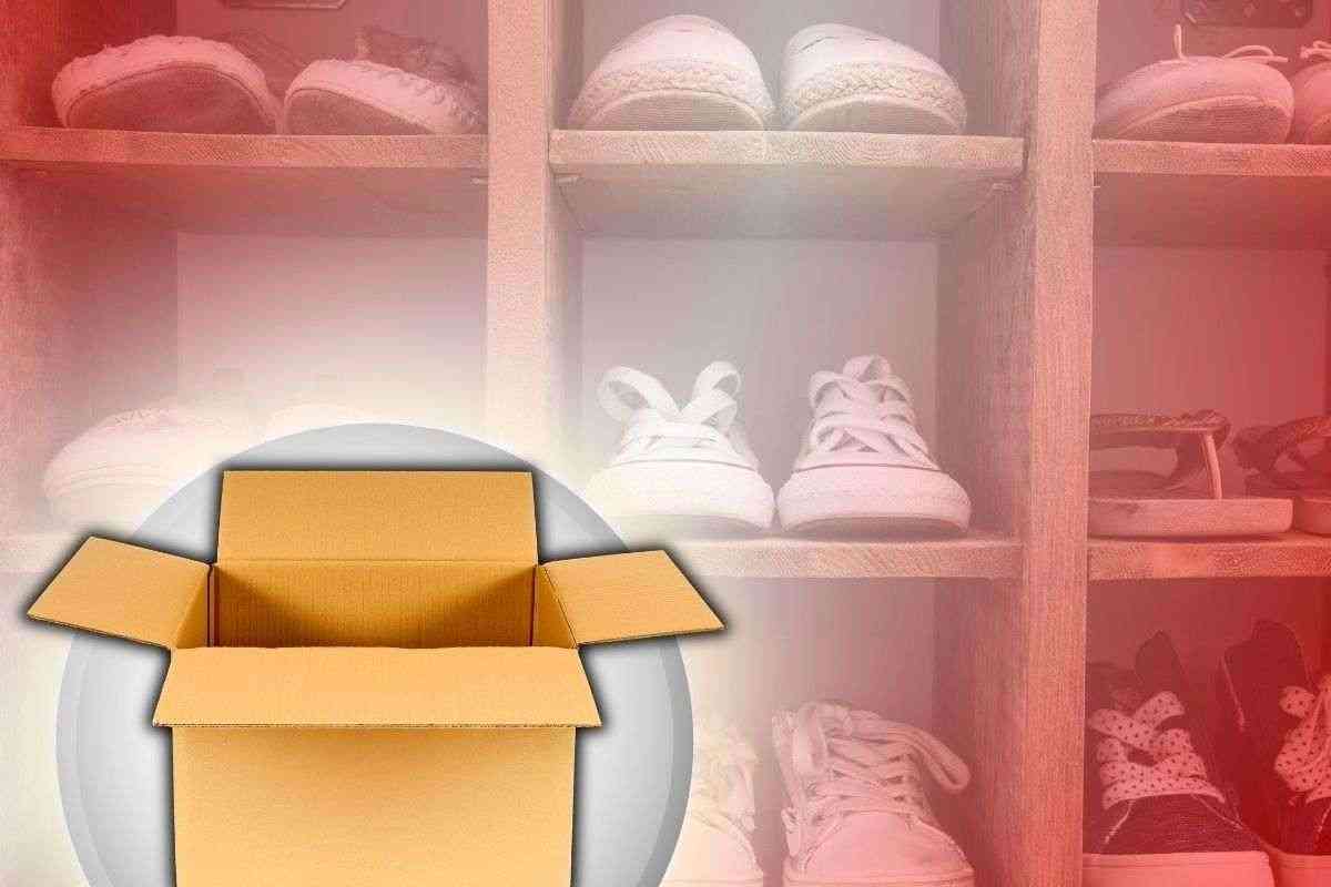 Are you missing your shoe rack?  You don’t need to buy it: all you need is a cardboard box and you can make it with your own hands