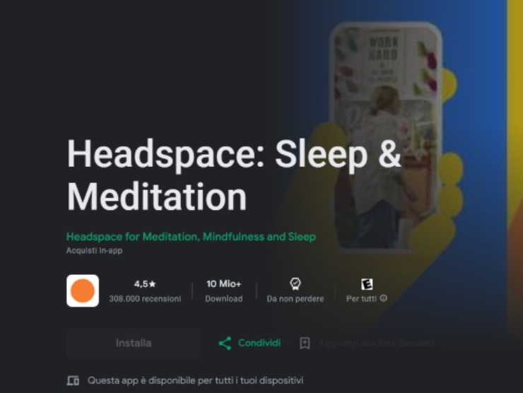 Headspace app playstore
