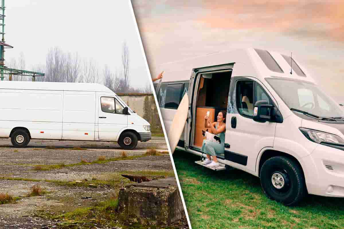 Furgone trasformato in camper pazzesco