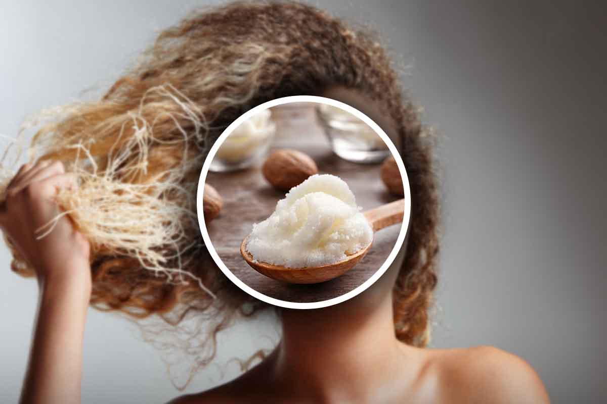 sconfiggere i capelli crespi con il burro di karitè