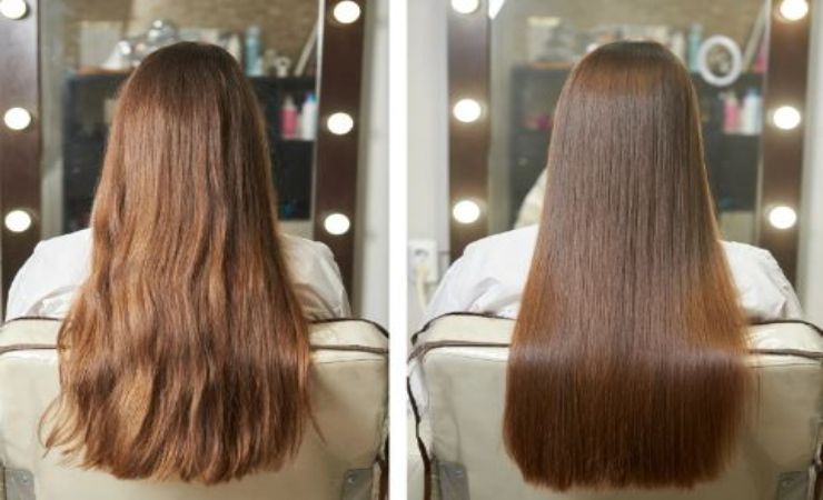 capelli luminosi con il trattamento alla cheratina