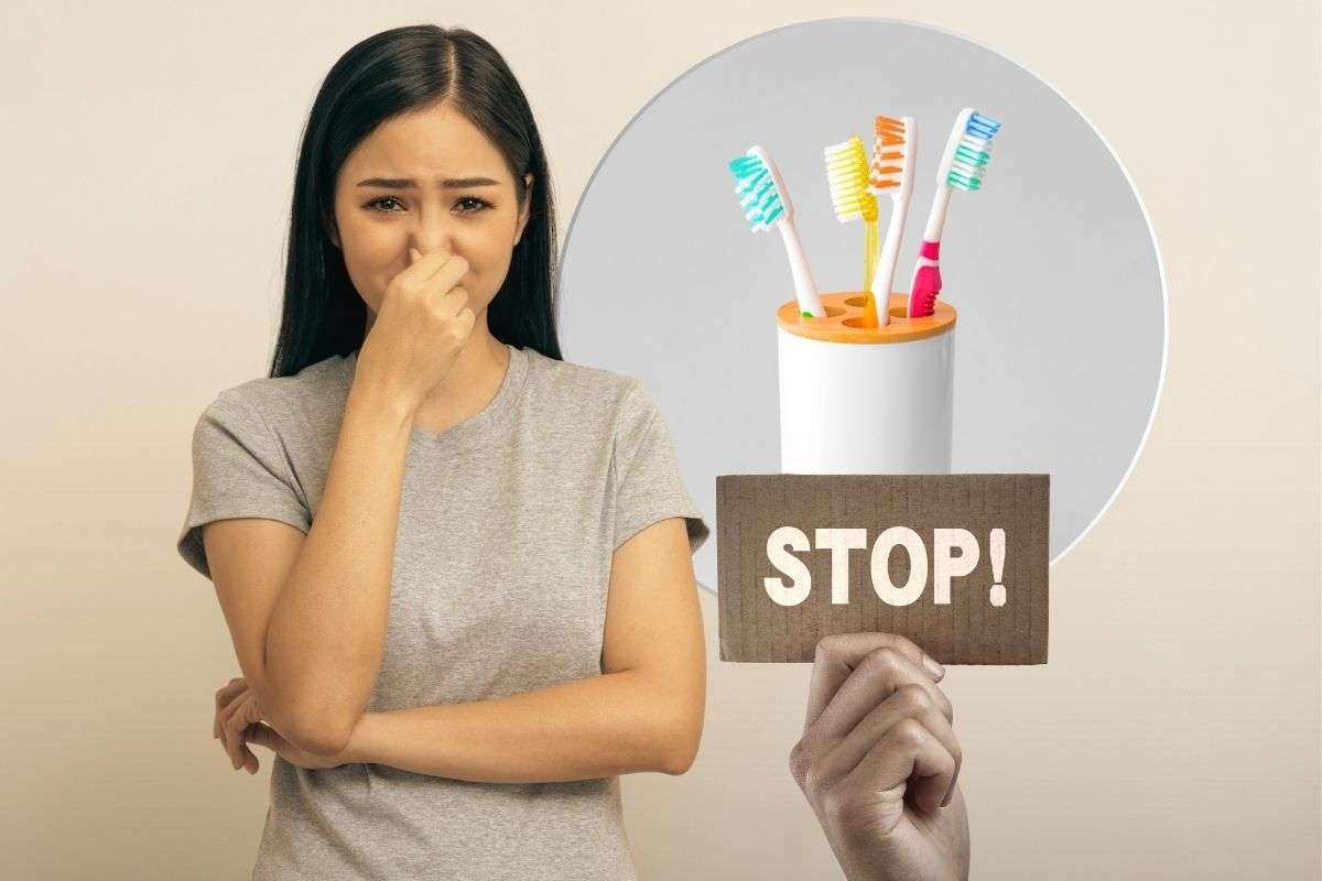 come eliminare il cattivo odore dal porta spazzolini