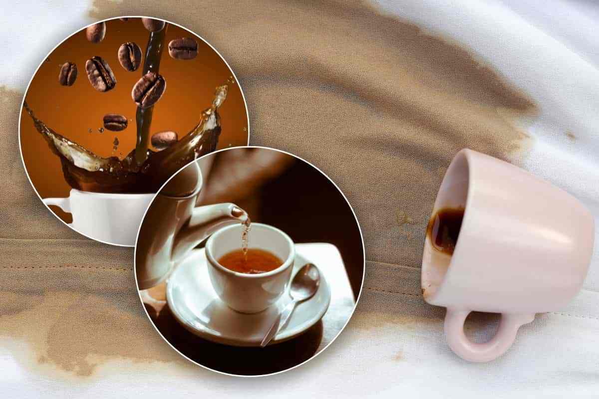 eliminare macchie caffè e tè