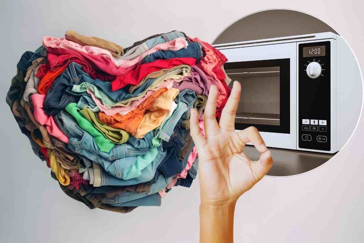 trucco microonde vestiti scoloriti