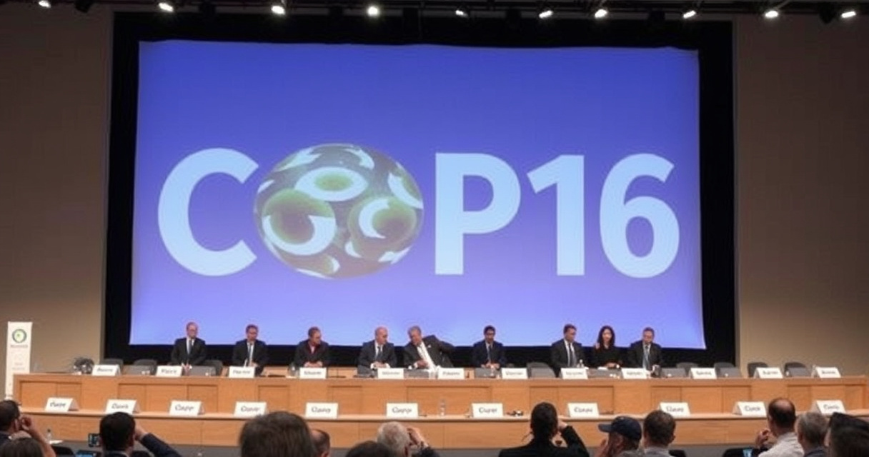 "Immagine dell'evento COP16 del 25 febbraio 2025, focalizzata su metano e gestione dei rifiuti a Taranto."