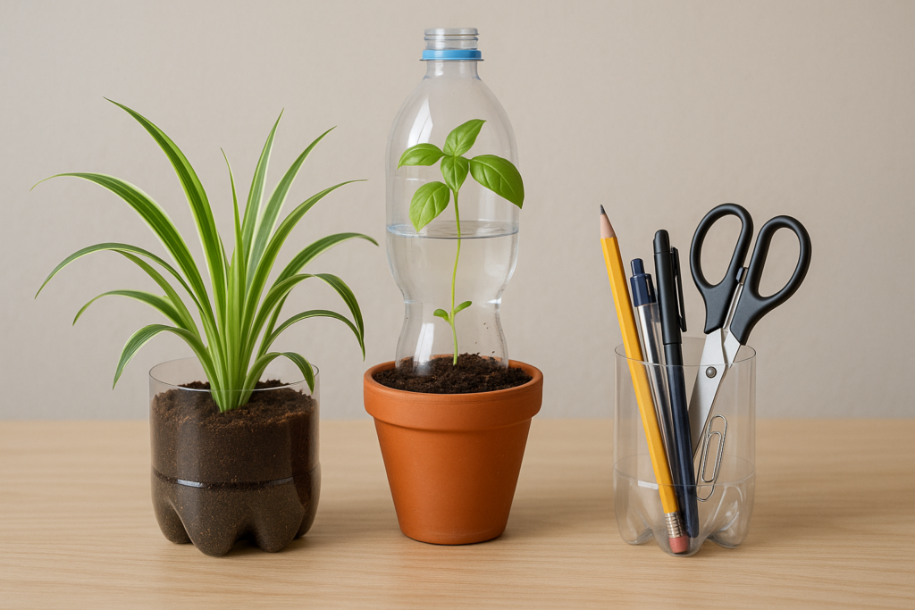 Riciclo creativo: 3 progetti semplici con bottiglie di plastica