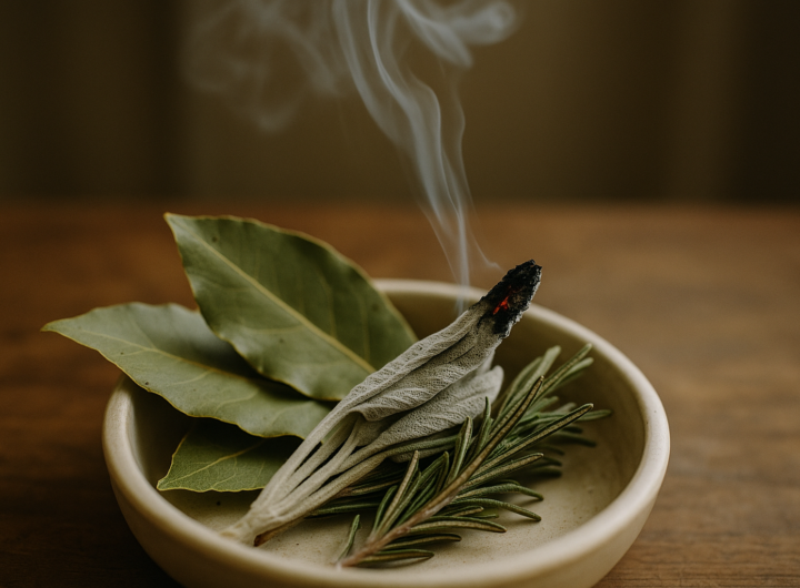 Erbe aromatiche bruciate in casa: dalla purificazione rituale ai benefici reali di alloro, salvia e rosmarino