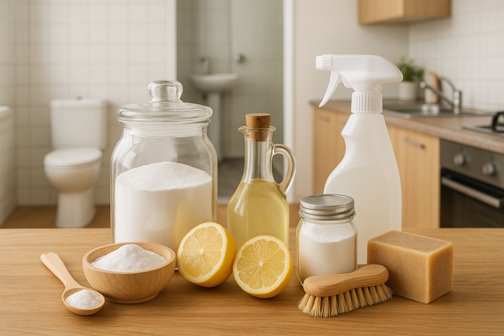Pulizia della casa con ingredienti che hai già: aceto, bicarbonato, limone