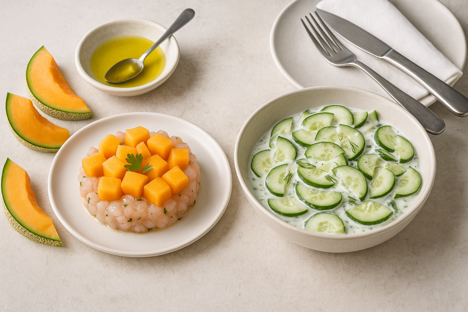 ricette estive leggere — Ricette estive fresche e sostenibili: tartare di gamberi e insalate
