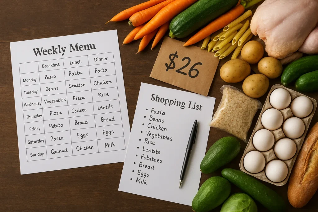 Mangiare sano con budget limitato: menu settimanale per 4 persone sotto 50 euro