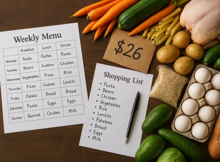 Mangiare sano con budget limitato: menu settimanale per 4 persone sotto 50 euro