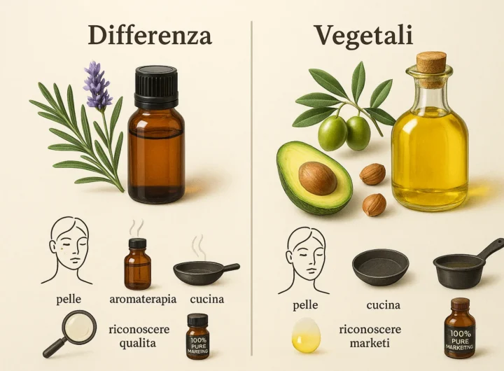 Oli essenziali e vegetali: quale scegliere per cosa (e quando non servono)