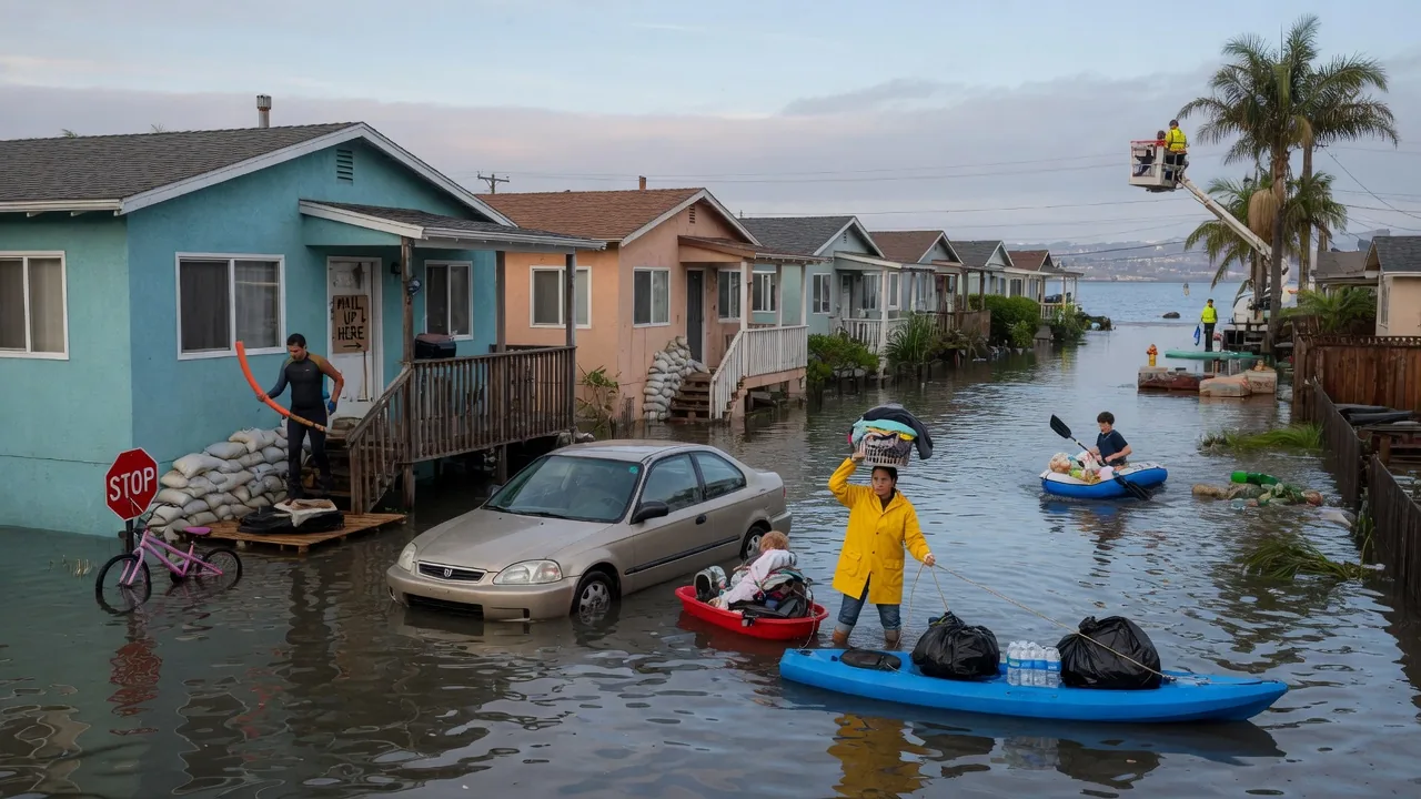 Maree record in California: quando l'oceano invade le strade