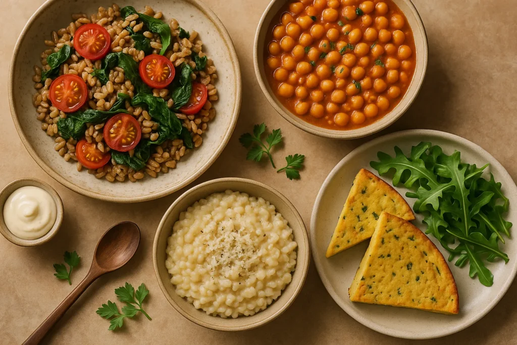 Ricette vegane con ingredienti italiani: dal riso al farro