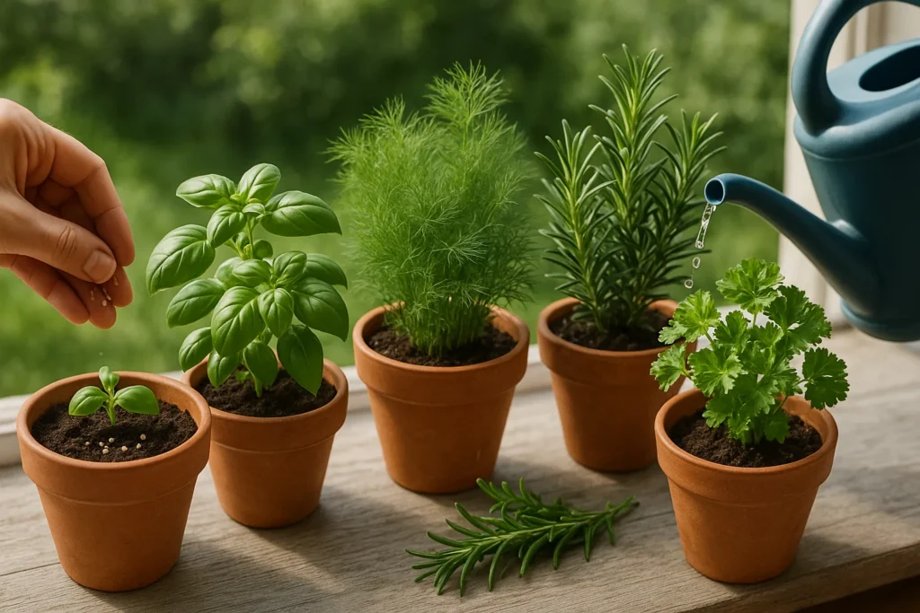 Piante aromatiche in cucina: basilico, prezzemolo e menta da coltivare in vaso